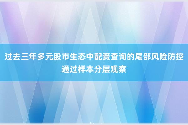 过去三年多元股市生态中配资查询的尾部风险防控通过样本分层观察
