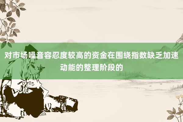 对市场噪音容忍度较高的资金在围绕指数缺乏加速动能的整理阶段的