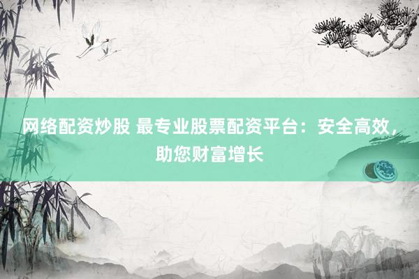 网络配资炒股 最专业股票配资平台：安全高效，助您财富增长