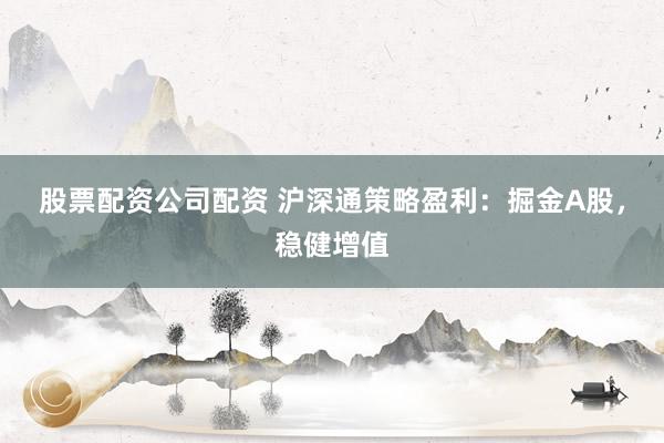 股票配资公司配资 沪深通策略盈利：掘金A股，稳健增值