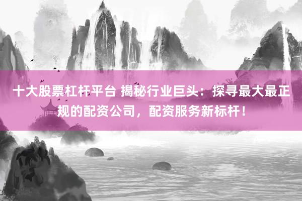 十大股票杠杆平台 揭秘行业巨头：探寻最大最正规的配资公司，配资服务新标杆！