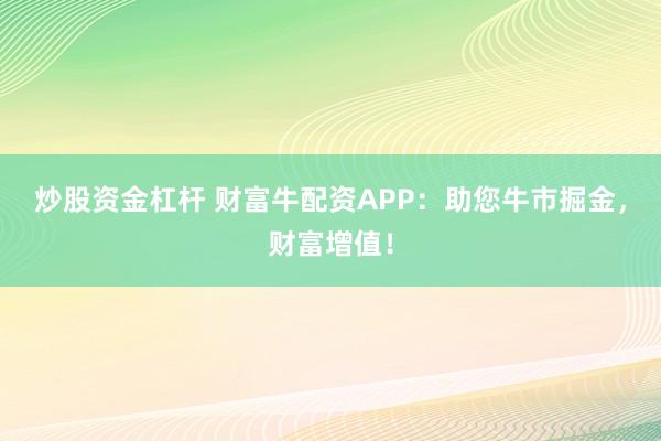 炒股资金杠杆 财富牛配资APP：助您牛市掘金，财富增值！