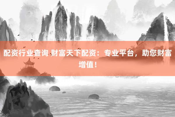 配资行业查询 财富天下配资：专业平台，助您财富增值！