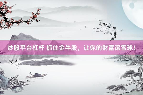 炒股平台杠杆 抓住金牛股，让你的财富滚雪球！